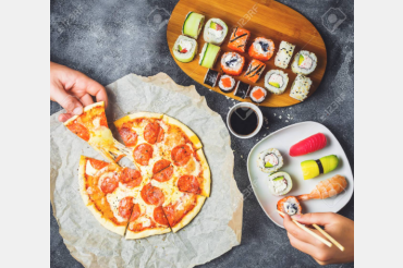 Pizza and Sushi
