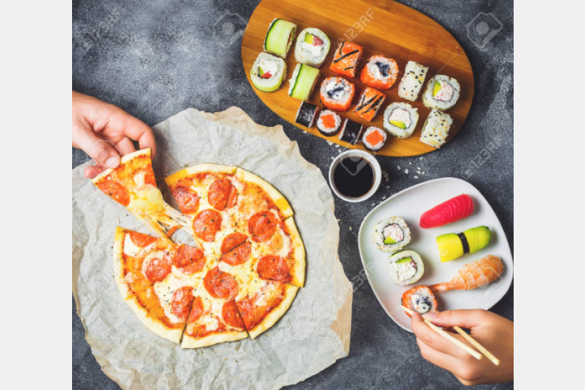 Pizza and Sushi